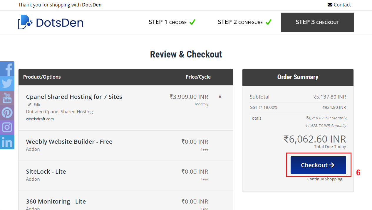  Image No. 4: Hosting Configuration.